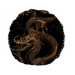 Fantasy Dragon Pentagram Standard 15  Premium Flano Round Cushions by Cowasu