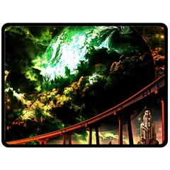 Science-fiction-forward-futuristic Two Sides Fleece Blanket (large) by Cowasu