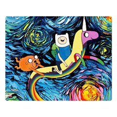 Cartoon Parody  Art Starry Night Van Gogh Two Sides Premium Plush Fleece Blanket (large) by Sarkoni