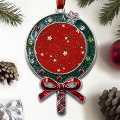 Flower Washi Floral Background Metal X mas Lollipop With Crystal Ornament by Ravend