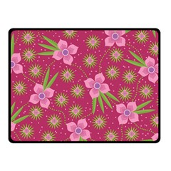 Flower Background Pattern Pink Fleece Blanket (small) by Ravend