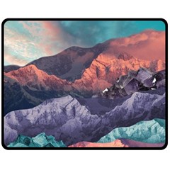 Adventure Psychedelic Mountain Two Sides Fleece Blanket (medium) by Ndabl3x