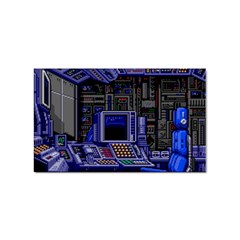 Blue Computer Monitor With Chair Game Digital Art Sticker Rectangular (100 Pack) by Bedest