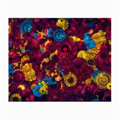 Psychedelic Digital Art Colorful Flower Abstract Multi Colored Small Glasses Cloth (2 Sides) by Bedest