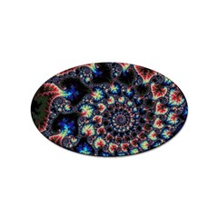 Psychedelic Colorful Abstract Trippy Fractal Sticker (oval) by Bedest