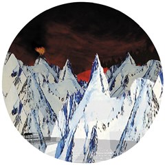 Abstract Painting Cold Temperature Snow Nature Wooden Puzzle Round by Grandong