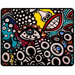 Multicolored Abstract Painting Colorful Fleece Blanket (medium) by Grandong