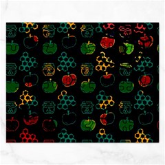 Apples Honey Honeycombs Pattern Rectangular Jigsaw Puzzl by Sarkoni