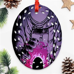 Fingerprint Astro, Amoled, Astronaut, Black, Dark, Oled Ornament (oval Filigree) by nateshop