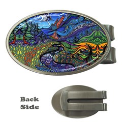 Psychedelic Landscape Money Clips (oval)  by Sarkoni