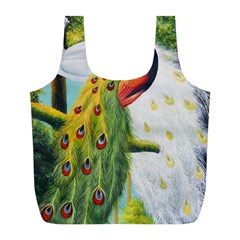 Peacock Art Full Print Recycle Bag (l) by Grandong