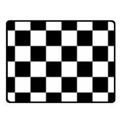 Black White Chess Board Fleece Blanket (small) by Ndabl3x