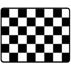 Black White Chess Board Two Sides Fleece Blanket (medium) by Ndabl3x