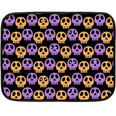 Halloween Skull Pattern Fleece Blanket (mini) by Ndabl3x