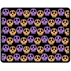 Halloween Skull Pattern Fleece Blanket (medium) by Ndabl3x