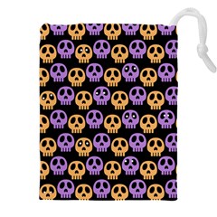 Halloween Skull Pattern Drawstring Pouch (4xl) by Ndabl3x