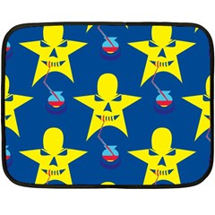 Blue Yellow October 31 Halloween Fleece Blanket (mini) by Ndabl3x