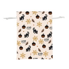Cat Halloween Pattern Lightweight Drawstring Pouch (m) by Ndabl3x