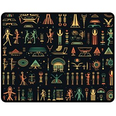 Hieroglyphs Space Two Sides Fleece Blanket (medium) by Ndabl3x