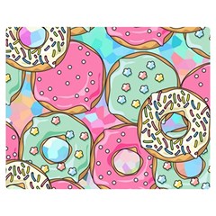 Donut Pattern Texture Colorful Sweet Two Sides Premium Plush Fleece Blanket (medium) by Grandong