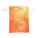 Abstract Texture Of Colorful Bright Pattern Transparent Leaves Orange And Yellow Color Lightweight Drawstring Pouch (M) Front