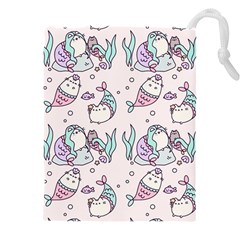 Cartoon Cat Cute Animal Kawaii Pastel Pattern Drawstring Pouch (4xl) by Ndabl3x
