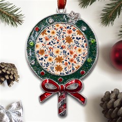 Boho Flowers Seamless Patternn Metal X mas Lollipop With Crystal Ornament by Jack14