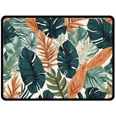 Tropical Leaf Fleece Blanket (large) by Jack14