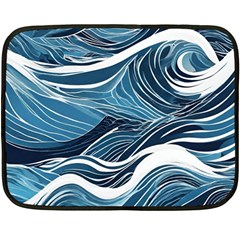 Abstract Blue Ocean Wave Two Sides Fleece Blanket (mini) by Jack14