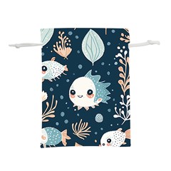 Fish Pattern Lightweight Drawstring Pouch (m) by Valentinaart