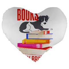 Best Friend T- Shirt Cool Dog Pet Book Saying T- Shirt Yoga Reflexion Pose T- Shirtyoga Reflexion Pose T- Shirt Large 19  Premium Heart Shape Cushions by hizuto
