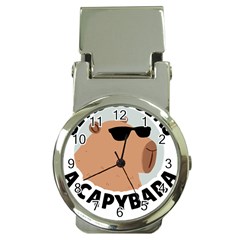 Capybara T- Shirt Be As Cool As A Capybara- A Cute Funny Capybara Wearing Sunglasses T- Shirt Yoga Reflexion Pose T- Shirtyoga Reflexion Pose T- Shirt Money Clip Watches by hizuto