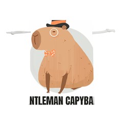 Capybara T- Shirt Gentlemen Capybara - A Cute Funny Capybara Illustration T- Shirt Yoga Reflexion Pose T- Shirtyoga Reflexion Pose T- Shirt Lightweight Drawstring Pouch (m) by hizuto
