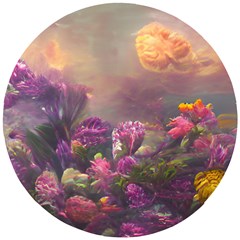 Floral Blossoms  Wooden Puzzle Round by Internationalstore