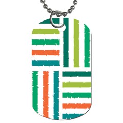 Striped Colorful Pattern Graphic Dog Tag (two Sides) by Pakjumat