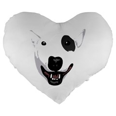 Bull Terrier T- Shirt White Look Calm Bull Terrier 23 T- Shirt Large 19  Premium Heart Shape Cushions by EnriqueJohnson