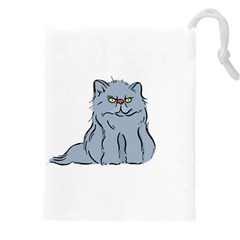 Persian Cat T-shirtwhite Look Calm Persian Cat 03 T-shirt Drawstring Pouch (4xl) by EnriqueJohnson