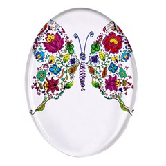 Butterfly T- Shirt Butterfly T- Shirt Oval Glass Fridge Magnet (4 Pack) by JamesGoode