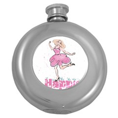 Happy Girl Round Hip Flask (5 Oz) by SychEva