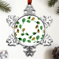 Boho Leaf Pattern T- Shirt Boho Leaf Pattern T- Shirt Metal Small Snowflake Ornament by EnriqueJohnson