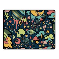 Alien Rocket Space Aesthetic Fleece Blanket (small) by Sarkoni