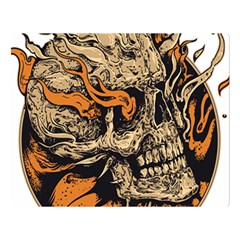 Human Skull  Skull Art Skeleton Illustration Premium Plush Fleece Blanket (large) by uniart180623