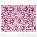 Alien Pattern Pink Rectangular Jigsaw Puzzl Front
