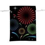 Fireworks With Star Vector Lightweight Drawstring Pouch (XL) Front