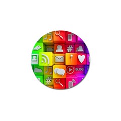 Colorful 3d Social Media Golf Ball Marker by Ket1n9