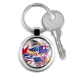 United States Of America Usa  Images Independence Day Key Chain (round) by Ket1n9