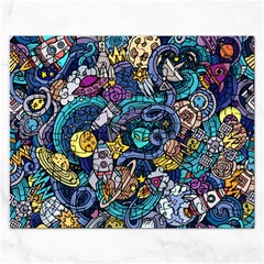 Cartoon-hand-drawn-doodles-on-the-subject-of-space-style-theme-seamless-pattern-vector-background Rectangular Jigsaw Puzzl by Ket1n9