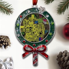 Technology Circuit Board Metal X mas Lollipop With Crystal Ornament by Ket1n9