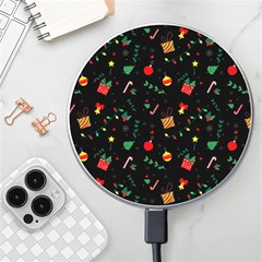 Christmas Pattern Texture Colorful Wallpaper Wireless Fast Charger(white) by Grandong