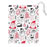Christmas-themed-seamless-pattern Drawstring Pouch (4XL) Front